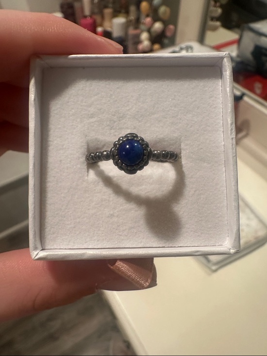 Pandora Jewelry - Pandora Sterling Silver Ring with Deep Blue Cabochon